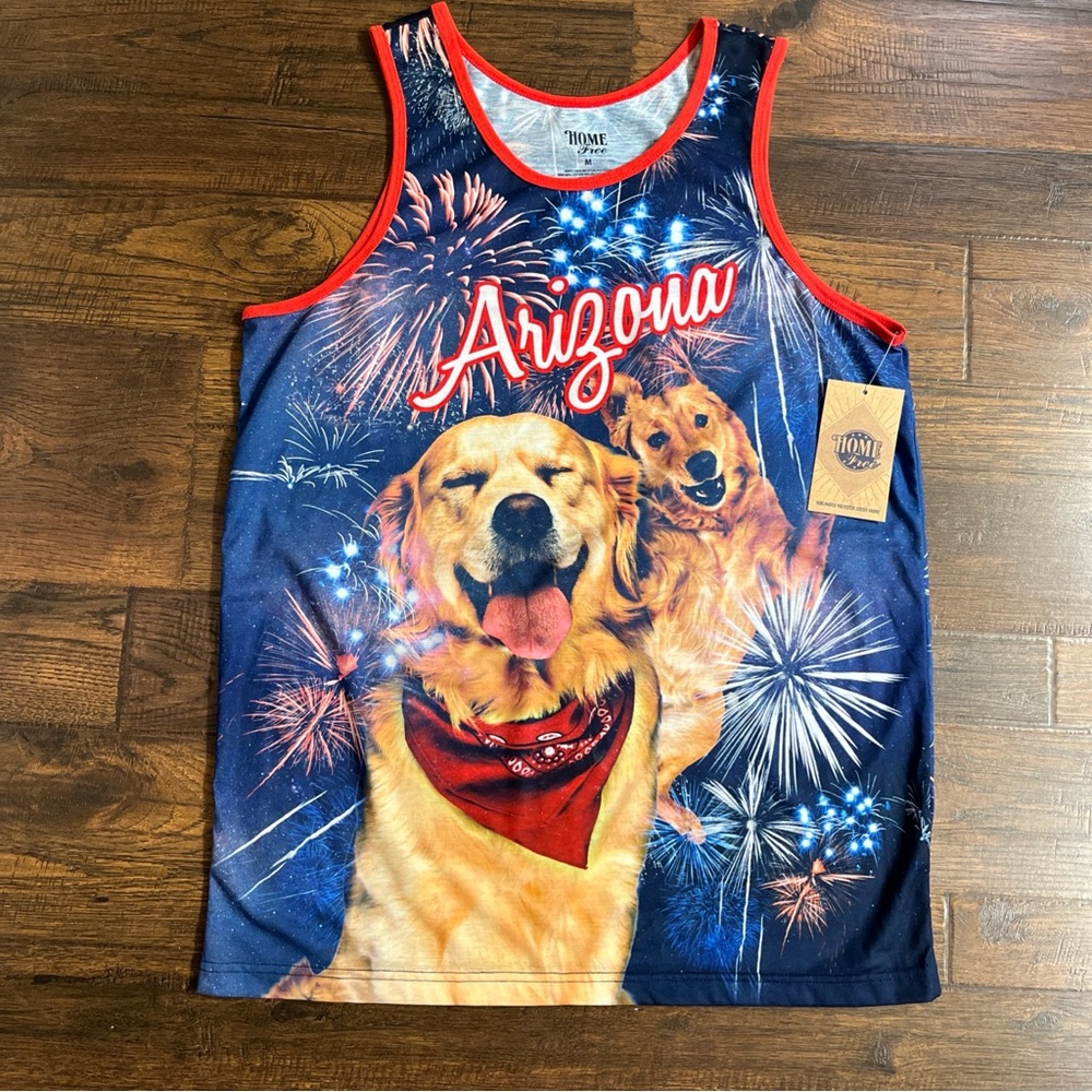 Home Free Arizona Labrador
Fireworks Prints Sleeveless Tank Top  Size M